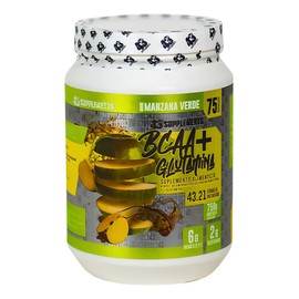 Bcaa S  Glutamina 43 Supplements 75 Servicios 750 Gr Sabor Manzana Verde