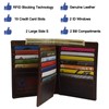 MARSHAL Bifold Genuine Leather RFID Blocking Wallet For Men Card