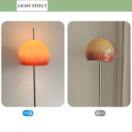 Aeyee Glass Floor Lamp, Industrial Standing Lamp with Orange Dome Shade, Mid Century Tall Pole Standing Accent Lighting for Office Living Room Bedroom