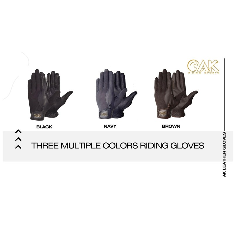 AK Summer Horse Riding Gloves in Soft Leather with Breathable