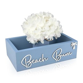 Jazcimdo Beach Coastal Room Decor, Nautical Coastal Rustic Themed Table Centerpiece & Toilet Paper Basket with Painted Jar Artificial Flowers for Bathroom, Bedroom and Living Room Home Decor