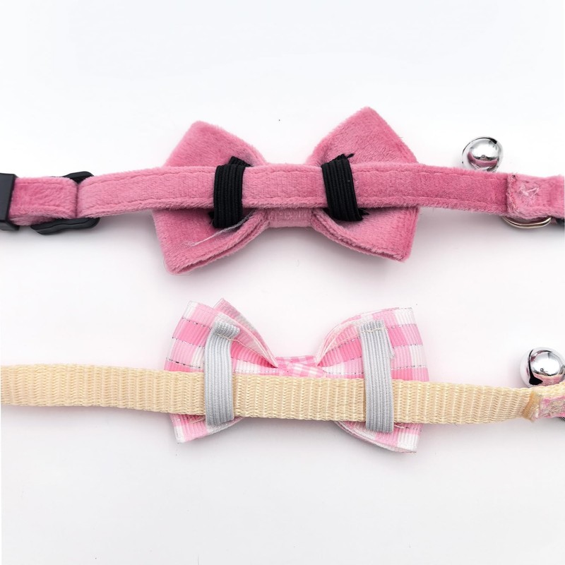 2 Pcs Kitten Bow Tie Collar with Bell Cute Cat