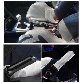 Handbrake Handle Sleeve , Akozon Aluminium Universal Handbrake Handle Sleeve Anti-Slip Protector Hand Brake Cover Accessory for Auto Car(A(Silver）)