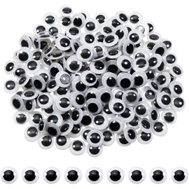 TOAOB 100 unidades de ojos móviles autoadhesivos, redondos, negros y blancos, 10 mm, ojos de plástico para álbumes de recortes, manualidades, accesorios para muñecas