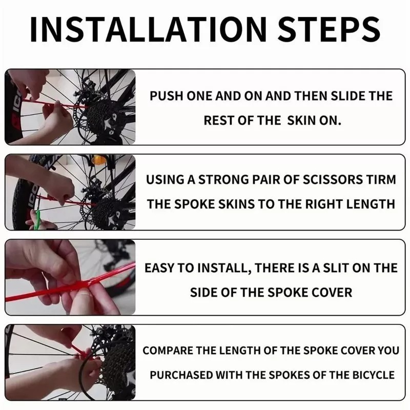 TECNOLOGÍA INFINITA 72pcs Popotes Cubre Rayos Motocross Popotes Spokes Bicicleta