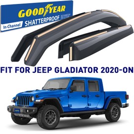 Goodyear Shatterproof in-Channel Window Deflectors for Jeep Gladiator 2020-2026, Rain Guards, Window Visors for Cars, Vent Deflector, Car Accessories, 4 pcs - GY007736