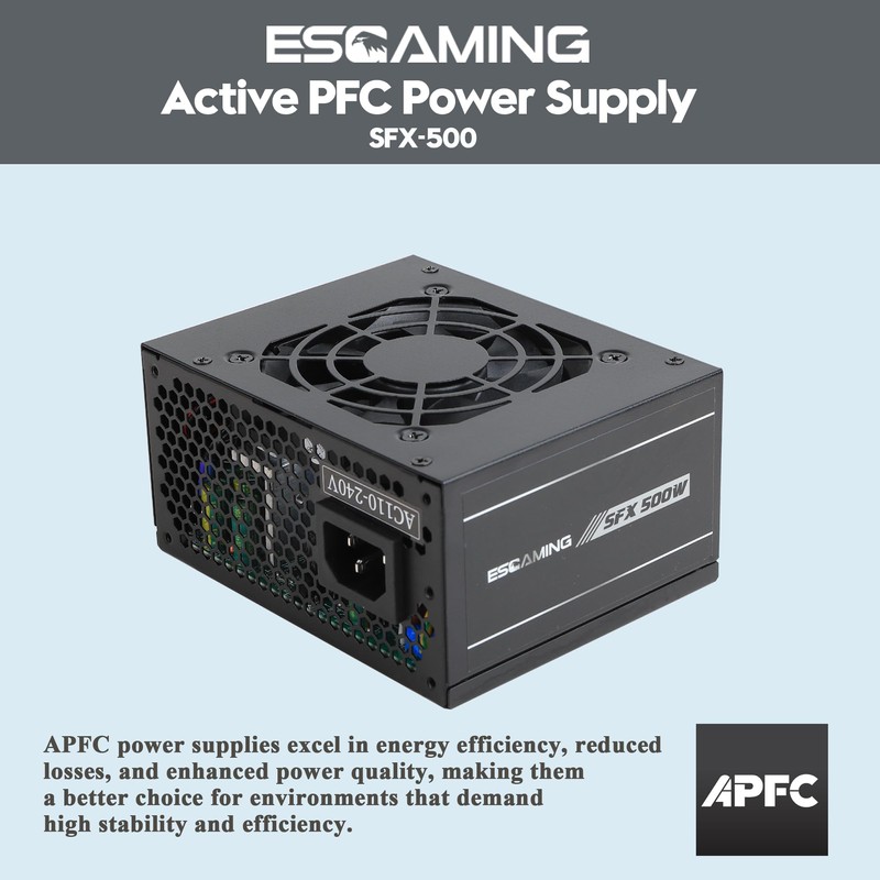 SFX 500W Power Supply, ESGAMING Mini ITX Micro ATX Solution