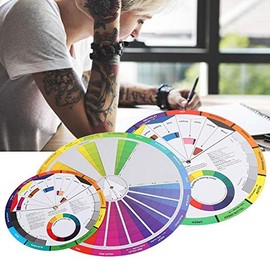 Color Wheel, Color Mixing Tutorial 3 Pieces Tattoo Color Wheel Color Mixing Board Circular Colors for Chromatic Guide Tattoo Accessories for Makeup Blending Board Chart Color Mixed Guide Mix Colours