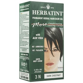 Herbertint Permanent Hair Color Gel 135ml, 3N Dark Chestnut, 1 pc / 허버틴트 퍼머넌트 헤어컬러 젤 135ml, 3N 다크 체스넛, 1개