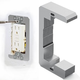 Roczential 10 Pack Wall Plate Spacer- Metal Flush Fit Device Leveling Plates- Receptacle Spacers Shims Leveler for Fixing Walls Electrical Outlet Electrical Boxes（Silver）