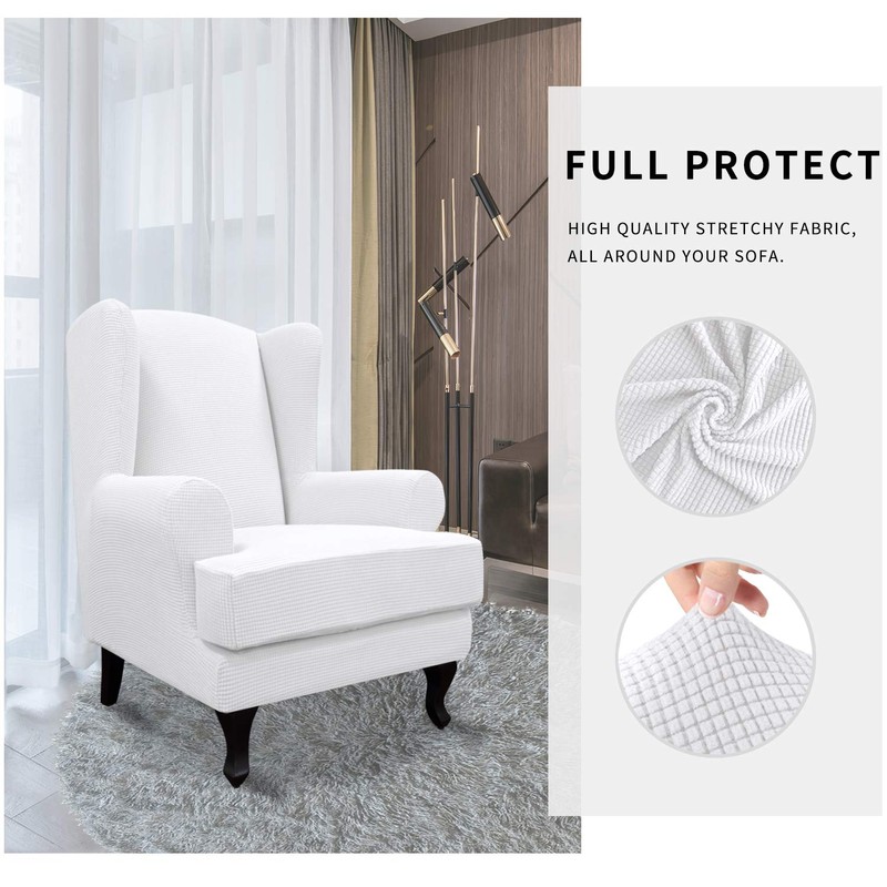 Easy-Going Stretch Wingback Chair Sofa Slipcover 2-Piece Sofa Cover Furniture