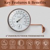 Dunuo 6-Inch Outdoor Thermometer with Humidity - Analog Temperature Gauge