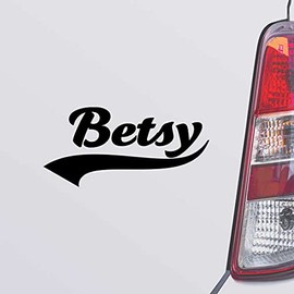 Custom Brother - Betsy Name Black Color Car Laptop Wall Bumper Decal Sticker, DesP30