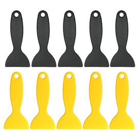 10pcs Plastic Spatula Paint Scrapers, Flexible Resin Scraper Putty Knife Air Bubble Remover Sticker Installation Tool for 3D Printing Resin Removal Spackling Patching Decal