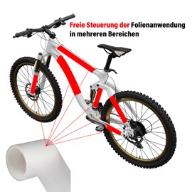 CNCLOL Bicycle frame protection film, bicycle paint protection film, 3 m (0.5 mm x 4 inches x 118 inches), carbon fibre pattern, frame protection paint protection for mountain bike, road bike, gravel