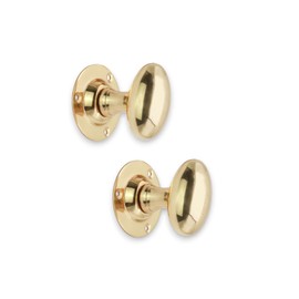 Infinity Decor Victorian Period Oval Pair Mortice Door Knob Handle Set Brass/Nickel/Antique (Brass)