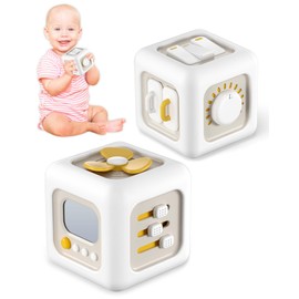 6 in 1 Busy Cube Montessori Toys for 1 Year Old Boy, Baby Sensory Toys for Ages 1-3, Toddler Learning Activities Travel Toy Birthday Gift for 1 2 3 Year Old Boy Girl