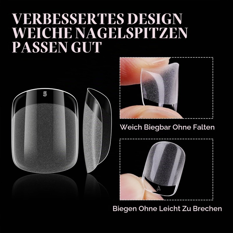Venares Pack of 500 Extra Short Soft Gel Artificial Nail