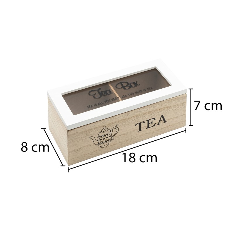 Wooden Tea Box with 2 Tea Boxes 18 x 8
