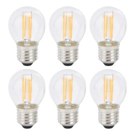 6PCS G45 E27 LED Light Bulb Transparent Glass Bulb Vintage Filament Lamp Warm Light 6W