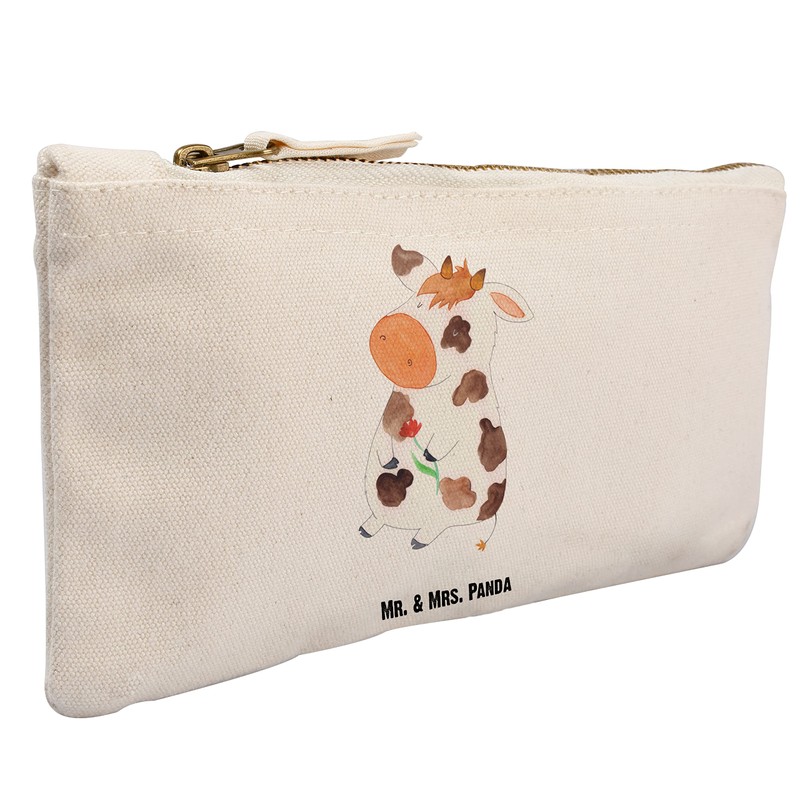 Mr. & Mrs. Panda Make Up Bag Cow, White, Hand