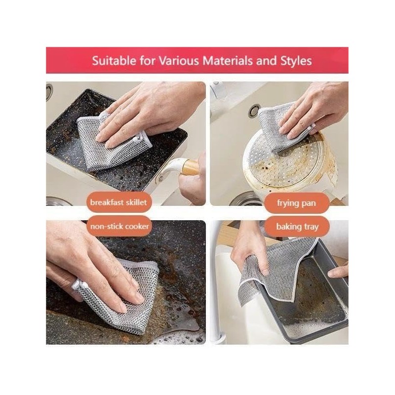 SZCLKJGS Multipurpose Wire Dish Cloths for Wet and Dry, Double