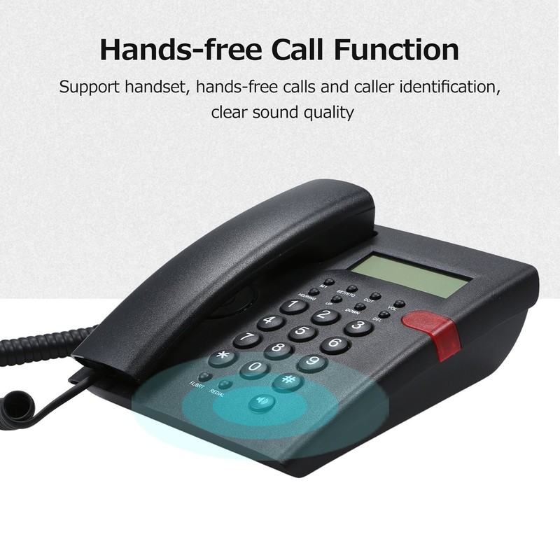 Desktop Battery-free Landline Telephone with Caller Identification Adjustable LCD Screen