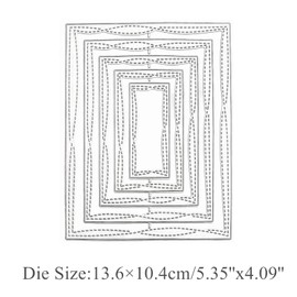 Rectangle Frame Metal Die Cuts, Stitched Nesting Tag Background Wedding Cutting Dies Cut Stencils for DIY Photo Decorative Embossing Paper Dies for Scrapbooking Card Making
