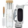 Reeho 32oz Borosilicate Glass Water Bottle with Tea Infuser &