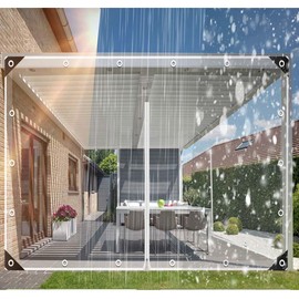 ele ELEOPTION Clear Tarp Patio Enclosure Waterproof PVC Curtains for Gazebos with Double Zip Transparent Outdoor Tarps Curtains Zipper Door for Porch, Deck, Balcony, Pergola (Size: 6.7ft x 8.2ft)