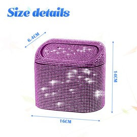 JNNJ Car Rubbish Bin, Bling Rhinestone Leak-Proof Portable Trash Can for Cars, Car Mini Rubbish Bin, Small Car Rubbish Liner, Universal Accessories (Pink)
