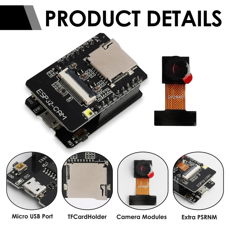 ESP32 Cam Borad Kit, ESP32-CAM Development Board with WiFi/Bluetooth Modules,