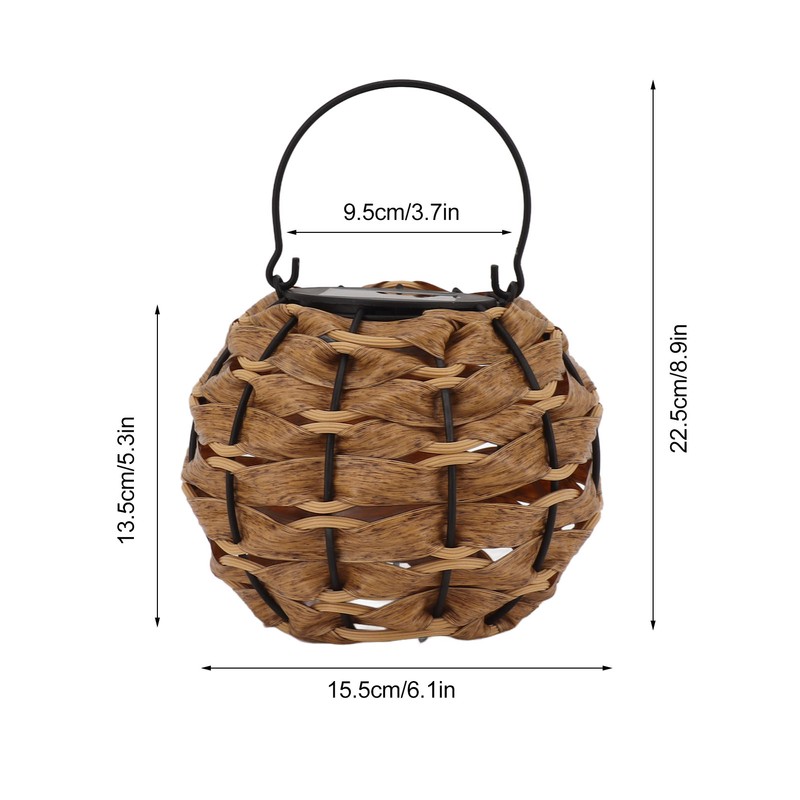 Outdoor Solar Lantern LED Waterproof Hollowed Rattan Ball Solar Hanging