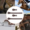 ECSiNG 2pcs Brown Leather Spur Straps Adjustable Single Ply Cowhide