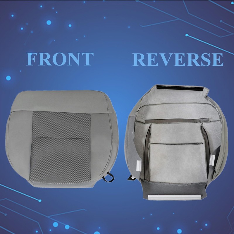 NLQR Front Driver Side Bottom Replacement Seat Cover Cloth Flint