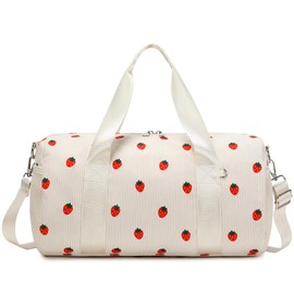 Glitter Dance Bag for Children Girls Ballet Bag Small School Bag Shoulder Bags Kids Sports Bag Gym Bag Small Children's Travel Bag with Waterproof Bag, beige strawberry