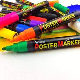 Artline Poster Markers - 6 mm Tip, White
