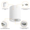 Gleonlux Ceiling Spotlight IP44 White GU10 Surface-Mounted Spotlights Flat Surface-Mounted