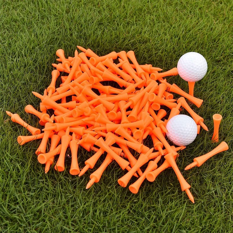 Willoo Pack of 70 70 mm Orange Plastic Golf Tees,