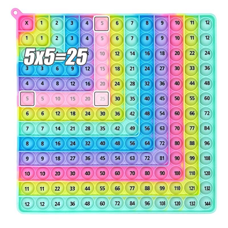 Multiplication Addition Practice Math Pop Fidget Board Game, Push Bubbles