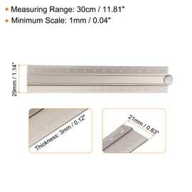 HARFINGTON Folding Straight Ruler 30cm Metric Aluminum Alloy Protractor Foldable Angle Ruler Geometric Measuring Tool with Angle Line for Architects Artists Office, Khaki