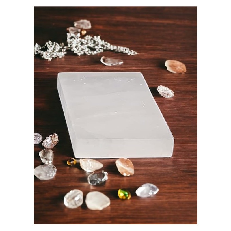 vingardium leviosa Rectangular Selenite Large Charging Plate Healing White Crystal