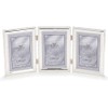 Lawrence Frames 4x6 Hinged Triple (Vertical) Metal Picture Frame Silver-Plate