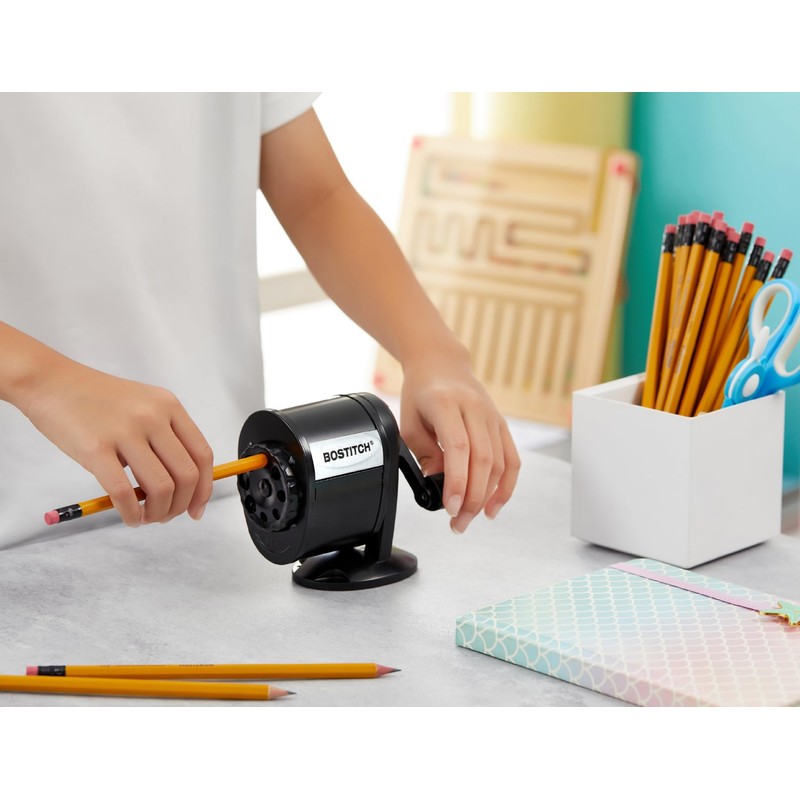 Bostitch Office Wall Mount Manual Pencil Sharpener, 8 Hole Dial,