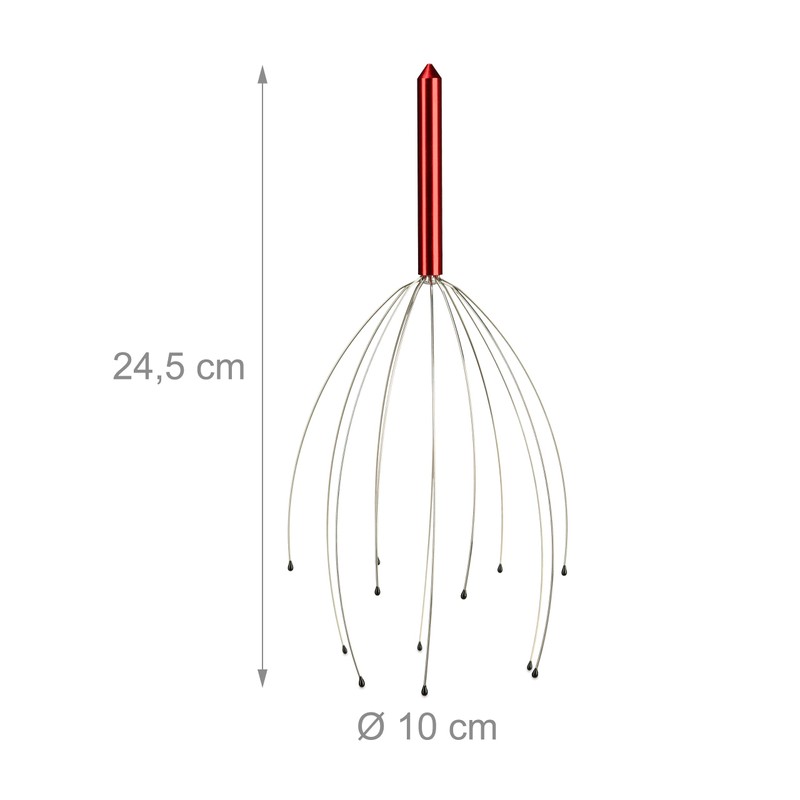 Relaxdays Head Massager, 12 Arms with Knobs, Massager for Manual