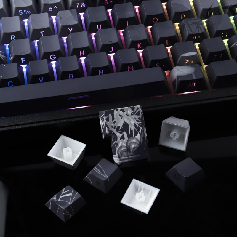 Tsungup PBT - Juego de teclas impresas lateralmente, 135 teclas