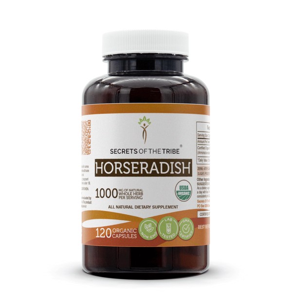 Secrets of the Tribe Horseradish 120 Capsules, made with vegetable