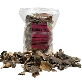 Crater Lake Specialty Foods Dried Turkey Tail Mushrooms – Wild-Crafted, GMO-Free Premium Mushrooms from the USA, Available in 16 oz (1 lb), 8 oz, and 4 oz Packs – Ideal for Teas and Tinctures. (4 Oz)