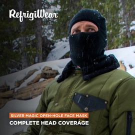 RefrigiWear Silver Magic Open-Hole Balaclava, Full Face Ski Mask Cover, One Size