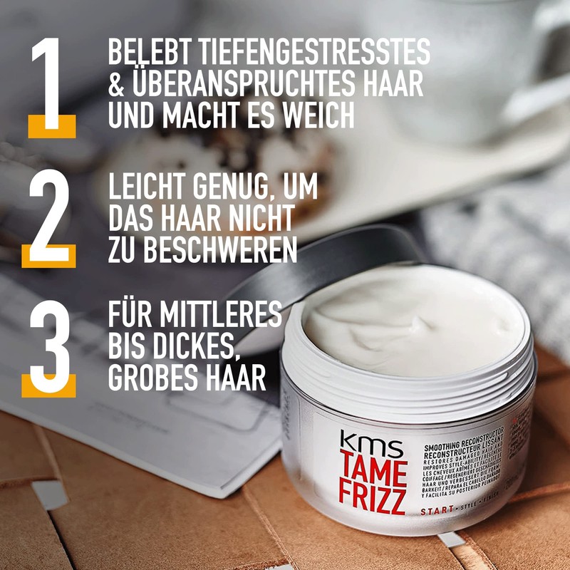 KMS Tamefrizz Smoothing Reconstructor for Strongly Textured Hair, 200 ml